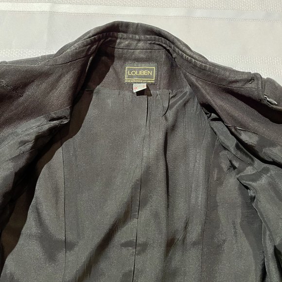 Louben Black Linen Short Sleeve Suit Jacket - Picture 9 of 9